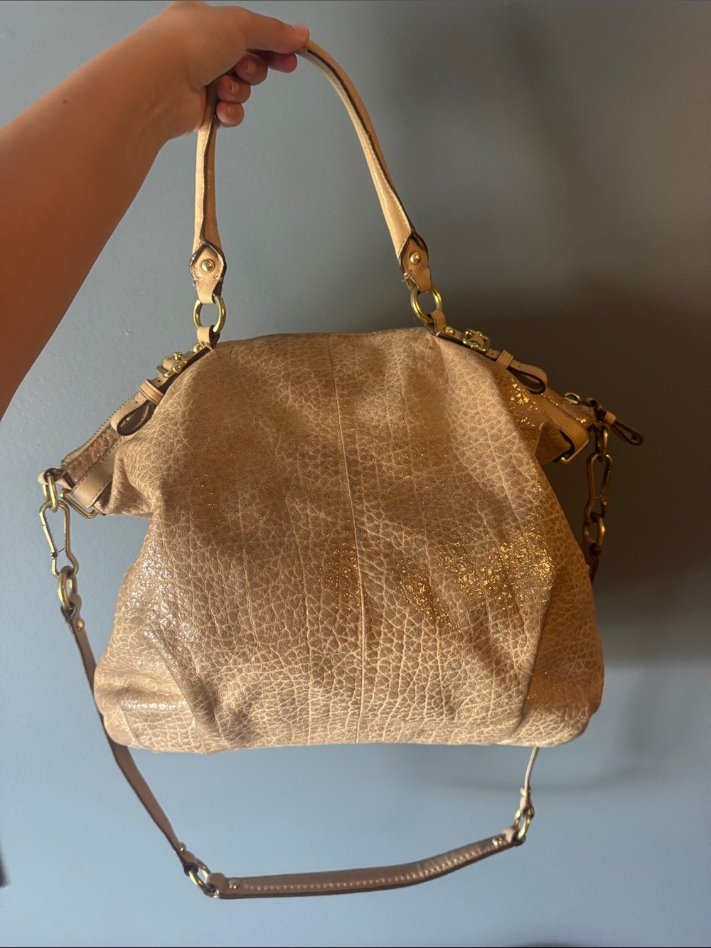 Coach Tan Leather Satchel with Gold Hardware - Picture 3 of 14